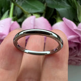 2mm Tungsten Wedding Ring Women's Domed Bands Polished Comfort Fit
