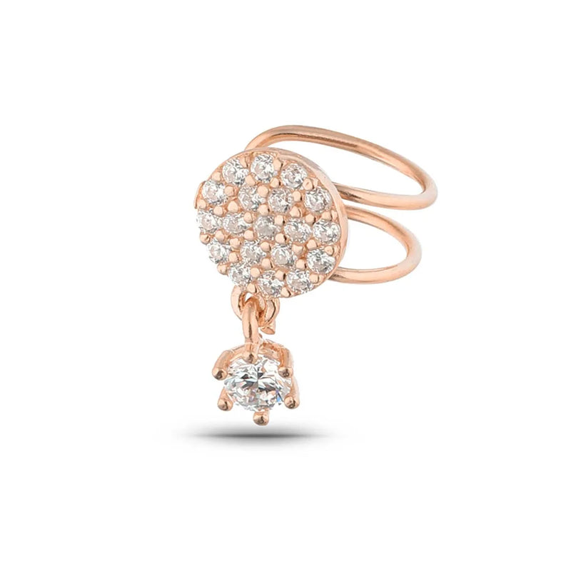 Zircon Earcuff 925 Sterling Silver Earrings - Set of 2