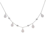 Sterling Silver CZ Station Lady Choker Necklace