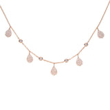 Sterling Silver CZ Station Lady Choker Necklace