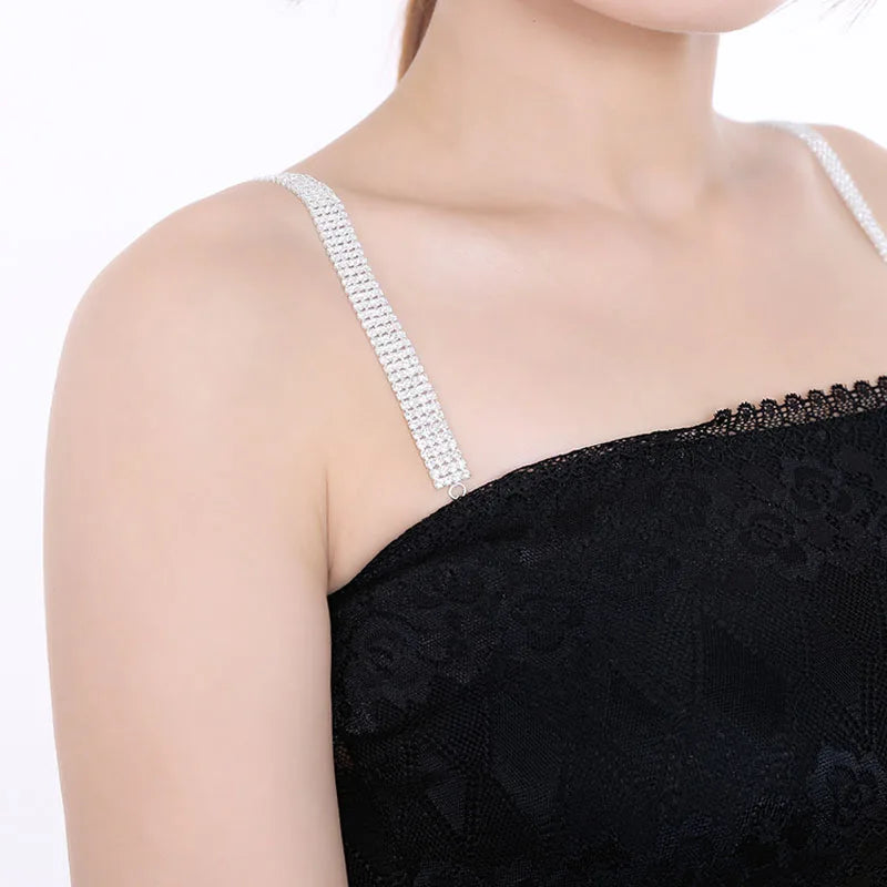 4Rows Adjustable Sparkling Zircon Rhinestone Bra Straps