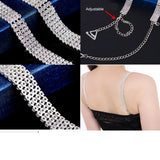 4Rows Adjustable Sparkling Zircon Rhinestone Bra Straps