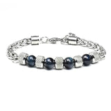 Natural Stone Stainless Steel Bracelet for Men Women
