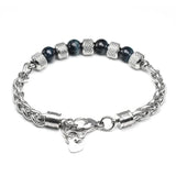 Natural Stone Stainless Steel Bracelet for Men Women