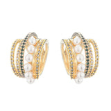 Pearl Stud Earrings Circle Ear Bone Clip Hollow