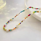 Bohemia Cream Pearl Seed Beads Choker Jewelry C1103