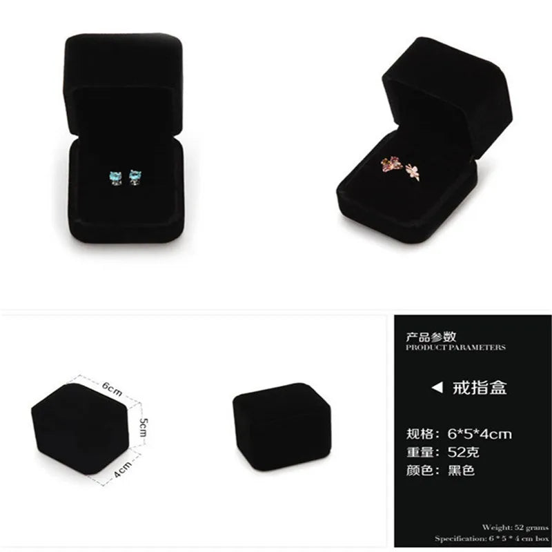 Multi-Color Velvet Jewelry Box Ring Earring Storage