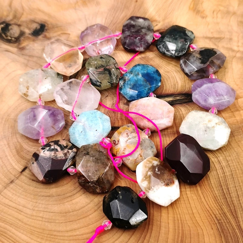 Irregular Natural Stone Beads Strand Rose Quartz Amethyst
