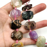 Irregular Natural Stone Beads Strand Rose Quartz Amethyst