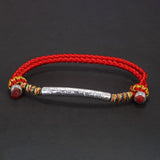 925 Silver Lucky Rope Bracelet Six Character Religious Jewelry
