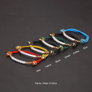 925 Silver Lucky Rope Bracelet Six Character Religious Jewelry