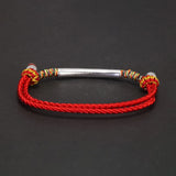 925 Silver Lucky Rope Bracelet Six Character Religious Jewelry