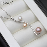 Freshwater Pearl Pendant 925 Silver Necklace Gift