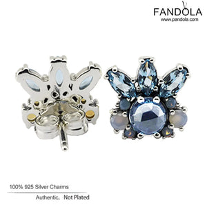 Crystal Earrings 925 Sterling Silver Patterns of Frost Women Wedding Jewelry