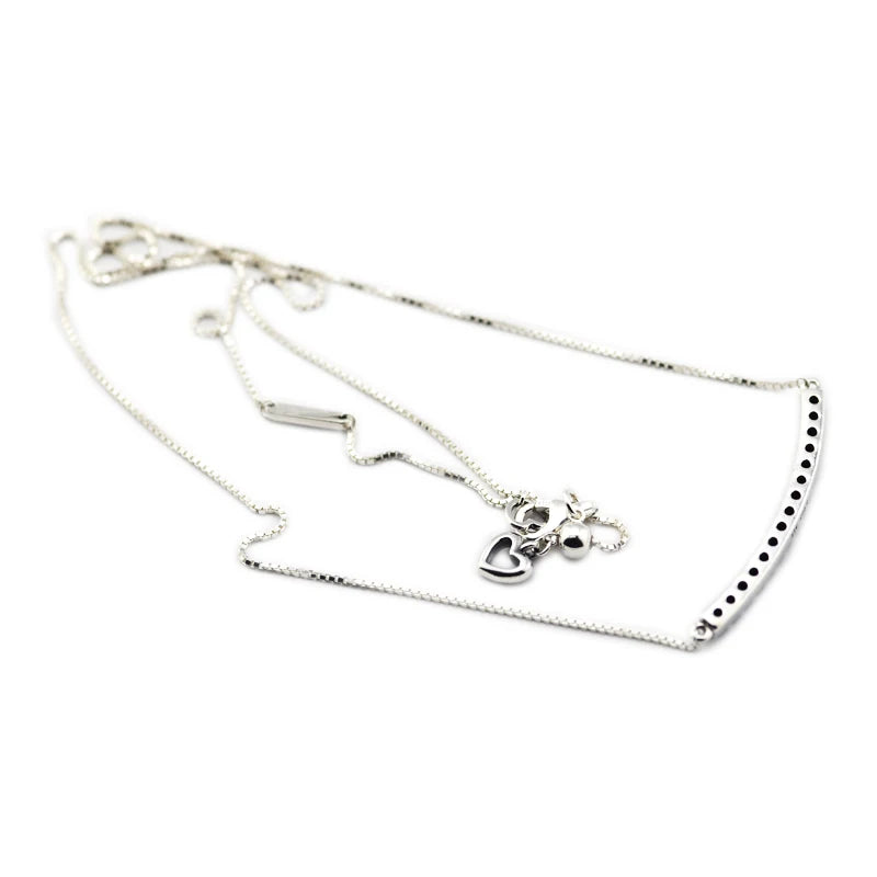 Multi-Colored Curved Bar Necklace & Pendant Sterling Silver DIY Jewelry