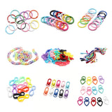Multi-Colors Mixed Brooch Pins Lobster Clasp Hooks Ball Chain Key Rings Chains