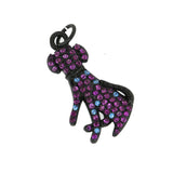 Colorful CZ Zirconia Dog Charm Tail Bead Pendant for DIY Jewelry