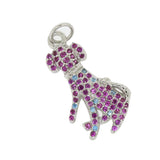 Colorful CZ Zirconia Dog Charm Tail Bead Pendant for DIY Jewelry