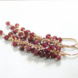 Gemstone Cluster Drop Earrings with Pearl & Lapis Lazuli