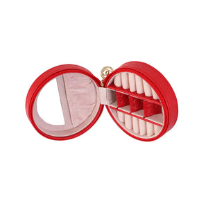 Leather Jewelry Box Storage Necklace Earrings Organizer