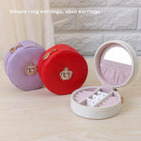 Leather Jewelry Box Storage Necklace Earrings Organizer