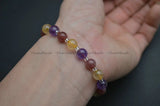 Amethyst Strawberry Quartz Rutilated Quartz Stone Charm Bracelet