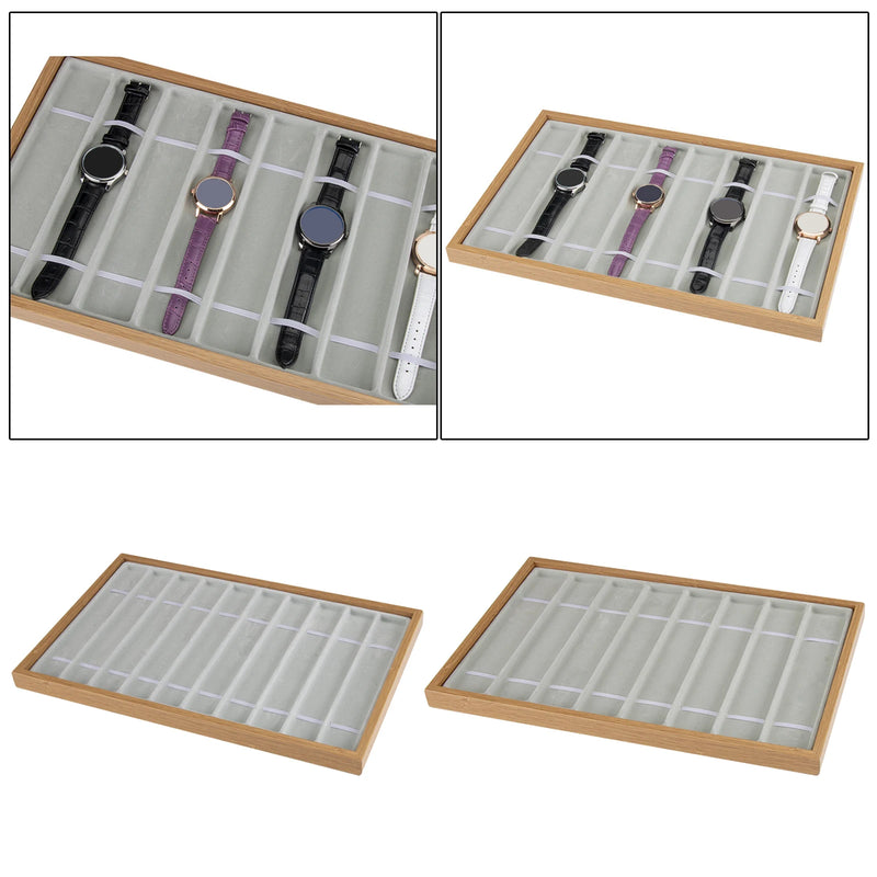 Multi-Grids Watches Display Box Wood Holder for Market