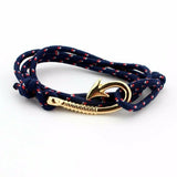 Layer Anchor Bracelet Unisex Rope Charm Wristband