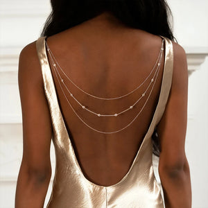 Rhinestone Back Chain Top Women Body Jewelry Bride Water Drop
