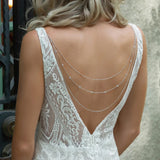 Rhinestone Back Chain Top Women Body Jewelry Bride Water Drop