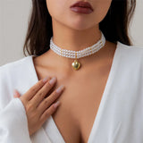 Baroque Pearl Heart Pendant Necklace for Women Short Necklac