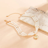 Baroque Pearl Heart Pendant Necklace for Women Short Necklac