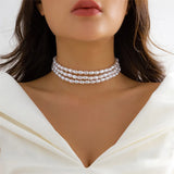 Baroque Pearl Heart Pendant Necklace for Women Short Necklac