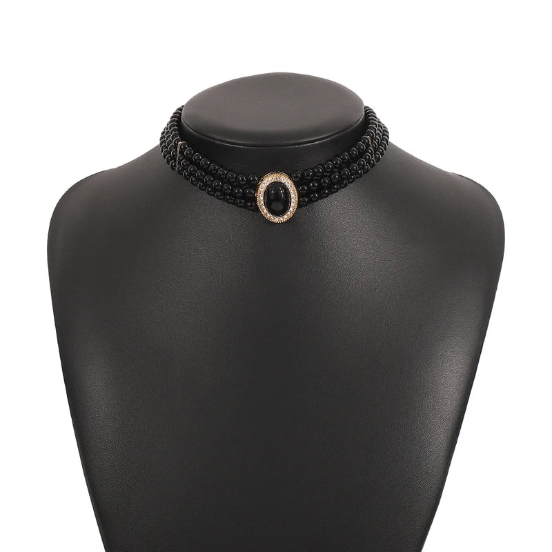 Multi-Layer Pearl Necklace Punk Ladies Wedding Charm Jewelry