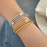 Layer Bracelet for Women High Silver Bangle Snake Chain Couple Jewelry