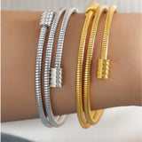 Layer Bracelet for Women High Silver Bangle Snake Chain Couple Jewelry
