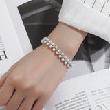 925 Silver Pearl Beaded Bracelet for Women Wedding Gift