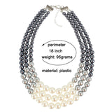 Double Layer Pearl Necklace Sweater Chain for Dinner Dress