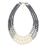 Double Layer Pearl Necklace Sweater Chain for Dinner Dress