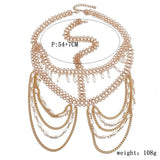 Pearl Tassel Head Chain Face Cover Hair Jewelry for Women