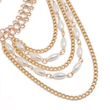 Pearl Tassel Head Chain Face Cover Hair Jewelry for Women