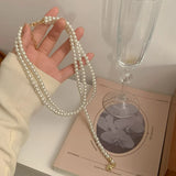 Heart Collar Simulated Pearl Necklace For Women