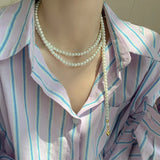 Heart Collar Simulated Pearl Necklace For Women
