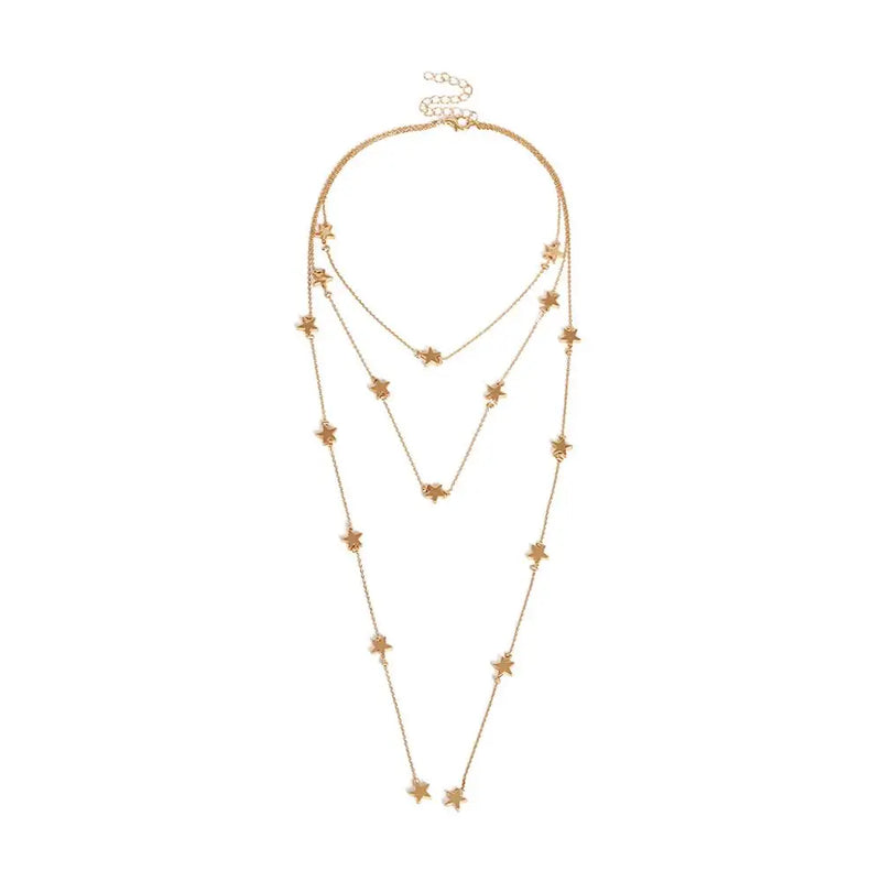 Star Tassel Choker Necklace Statement Collares Gold-Color Sky Elements
