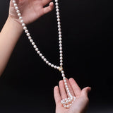 Multi-Layer Pearl Bead Chain Necklace Punk Wedding Short Clavicle