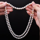 Multi-Layer Pearl Bead Chain Necklace Punk Wedding Short Clavicle