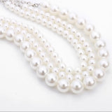 Multi-Layer Pearl Necklace Bead Chain Punk Wedding Short Clavicle