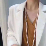 Multi-Layer Pearl Bead Chain Necklace Punk Wedding Short Clavicle