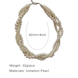 Romantic Layered Pearl Necklace for Women Party Accessories
