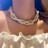 Romantic Layered Pearl Necklace for Women Party Accessories